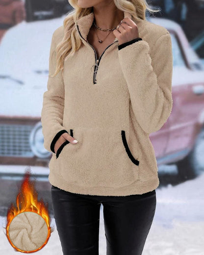 Cozy Fleece Half Zip Pullover Sweatshirt