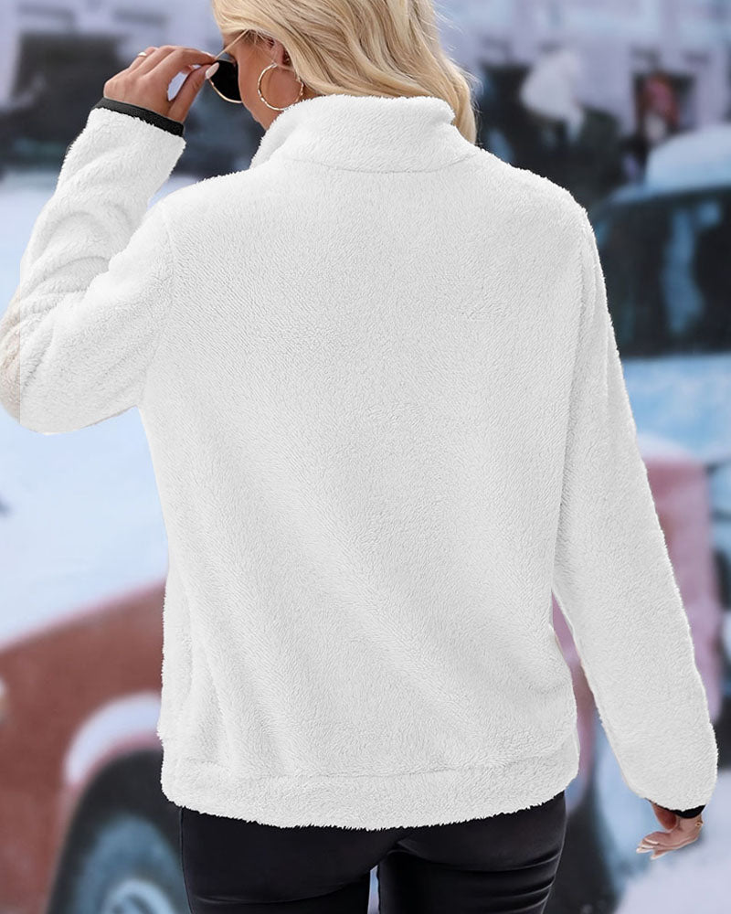 Cozy Fleece Half Zip Pullover Sweatshirt