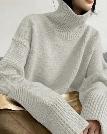 Casual Loose Knit Turtleneck Sweater