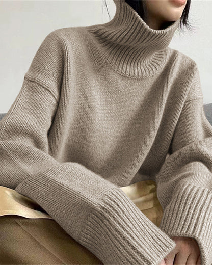 Casual Loose Knit Turtleneck Sweater