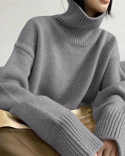 Casual Loose Knit Turtleneck Sweater