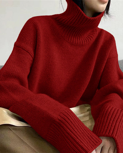 Casual Loose Knit Turtleneck Sweater